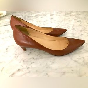 COLE Haan Chestnut Leather Pointed Toe Nike Air Heels size 10B